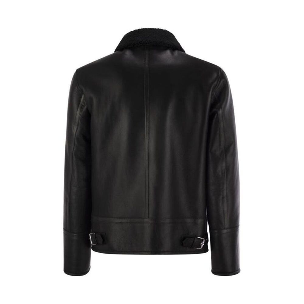 DONDUP Men's Shearling Lined Leather Jacket Men BLACK Outerwear